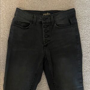 Indigo Rein Black High-Rise Button-Fly Skinny Jeans